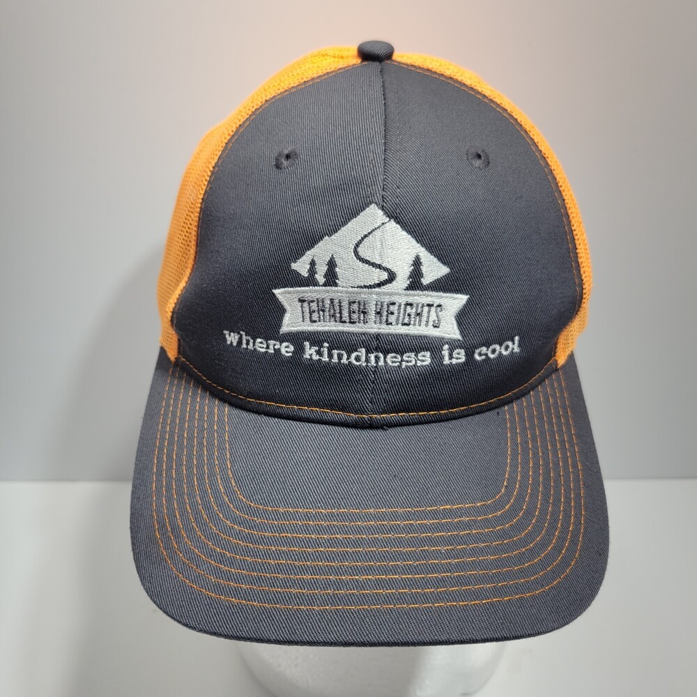 Port Authority Hat Cap Snapback Black Orange Trucker Mesh Hiker Hiking Mens